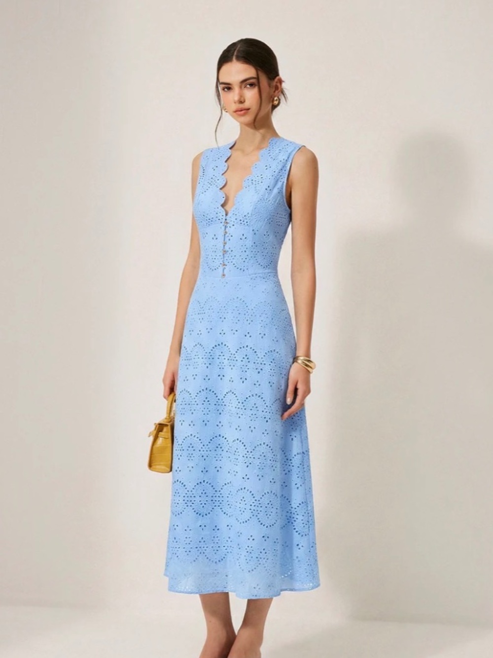 Sleeveless Embroidered Eyelet Dress NWT size S